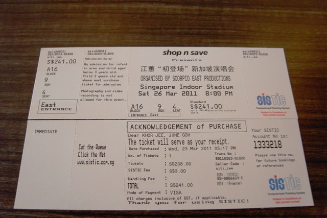 朝聖之旅（2011.3.24-27）:朝聖的門票
