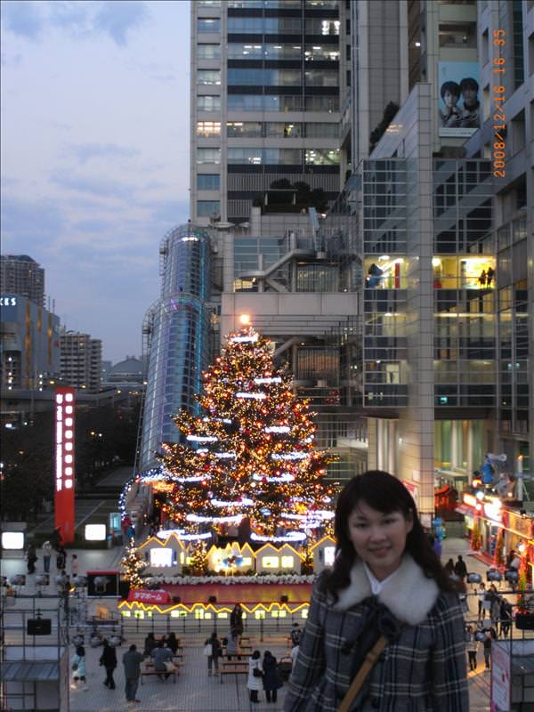 東瀛留學日記之東京行(2008.12.16 泰國料理&台場):這張照片的焦點是背後的聖誕樹