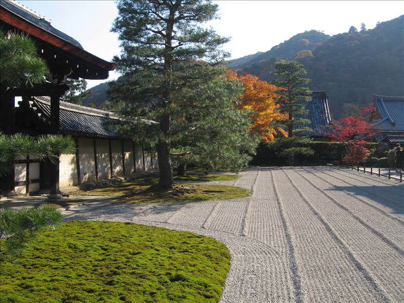 東瀛留學日記之京都嵐山賞楓(2008.12.1):天龍寺內的庭園，很漂亮